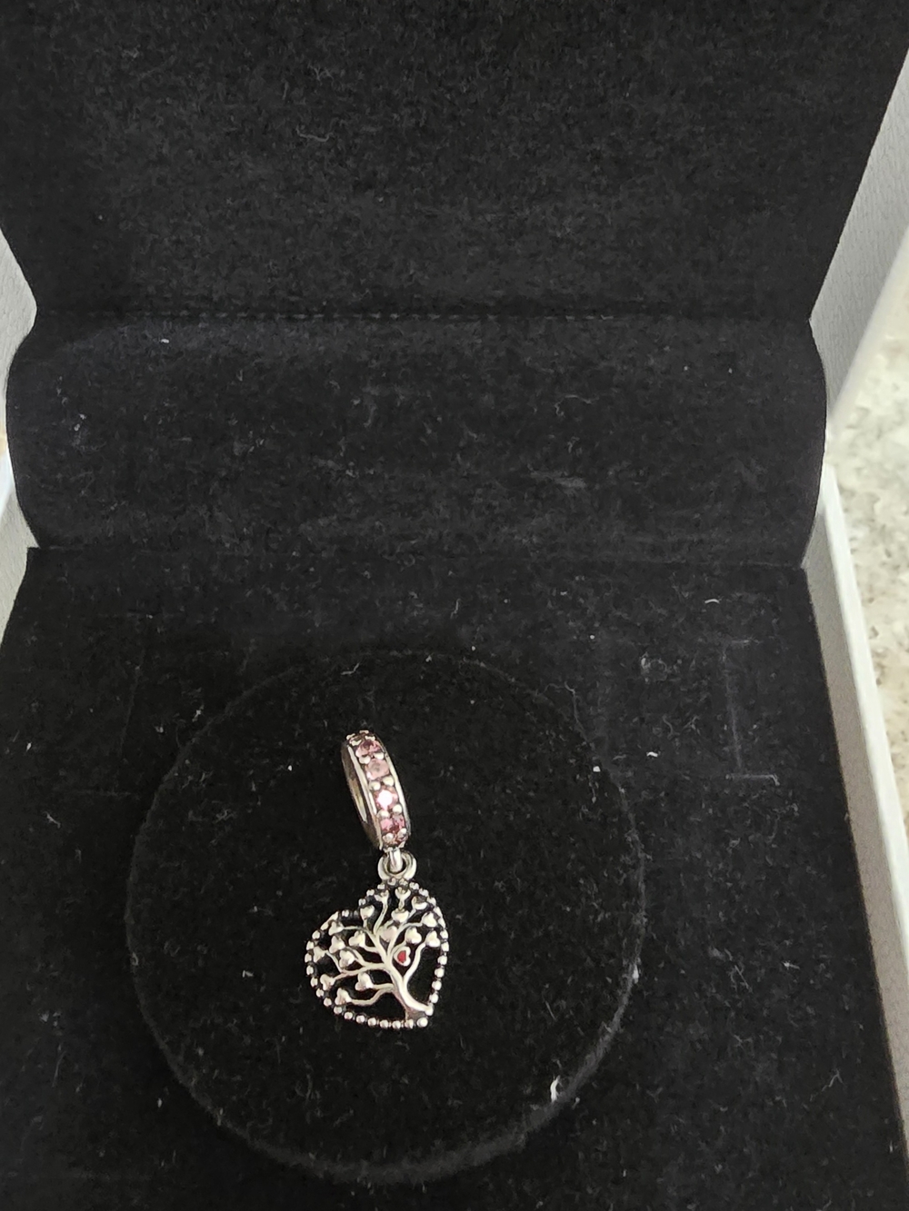 Pandora Pink Tree of Life Heart Dangle Charm